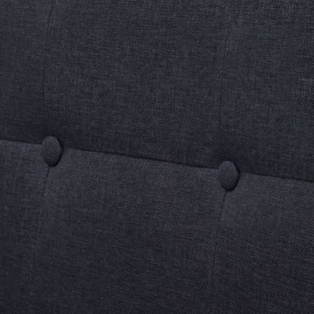 2-Seater Sofa with Armrests Steel and Fabric Dark Grey