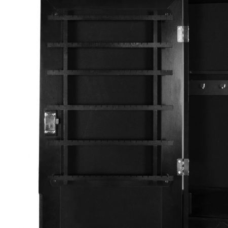 Standing Jewellery Cabinet with Mirror Black