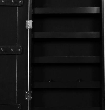 Standing Jewellery Cabinet with Mirror Black