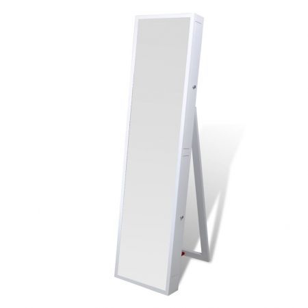 Jewelry Mirror with Two Side Drawers White