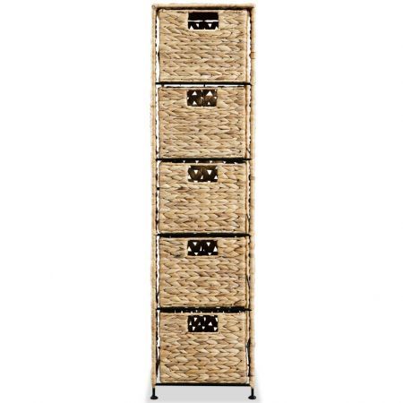 Storage Unit with 5 Baskets 25.5x37x100 cm Water Hyacinth