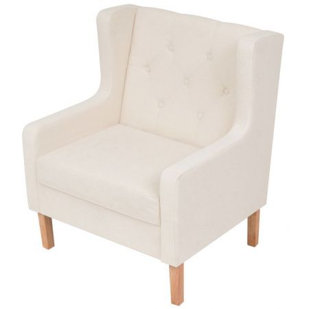 Armchair Fabric Cream White