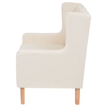 Armchair Fabric Cream White