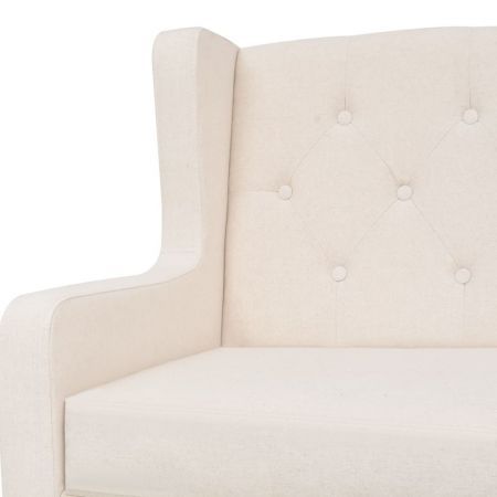 Armchair Fabric Cream White