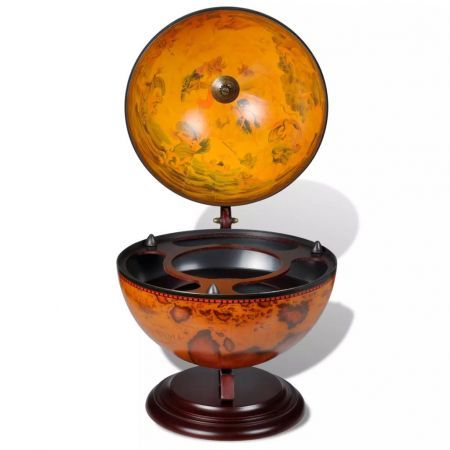 Tabletop Globe Bar Wine Stand Wood