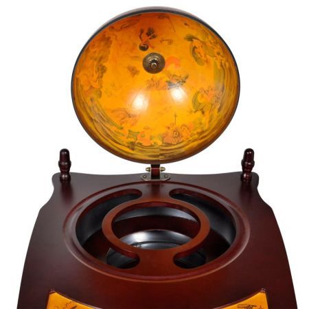 Globe Bar Wine Stand Wood Freestanding