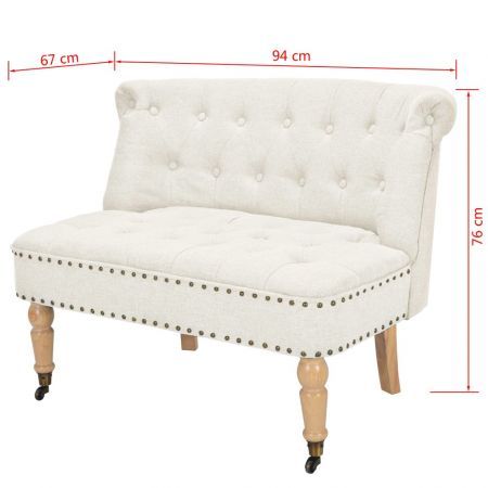 Loveseat Fabric 94x67x76 cm White