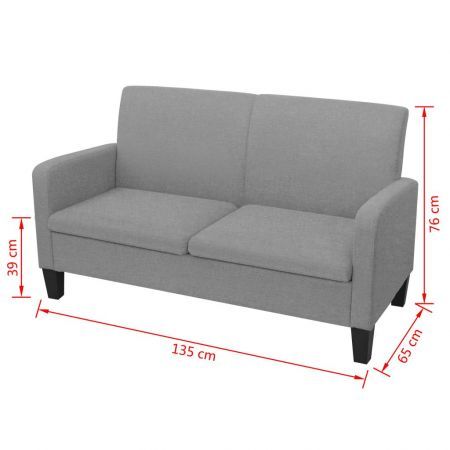 2-Seater Sofa 135x65x76 cm Light Grey