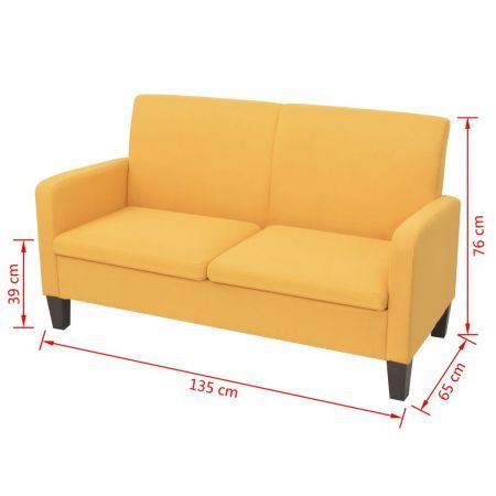 2-Seater Sofa 135x65x76 cm Yellow