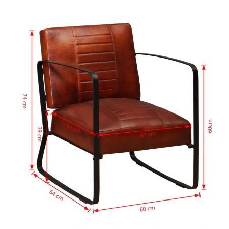 Lounge Chair Genuine Leather Brown