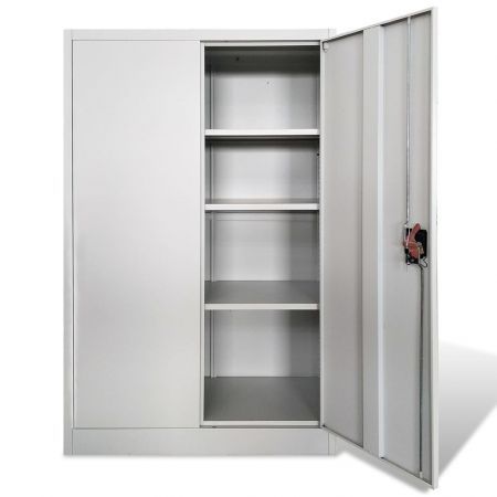 Office Cabinet 90x40x140 cm Steel Grey