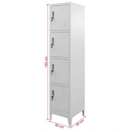 Locker Cabinet with 4 Compartments 38x45x180 cm