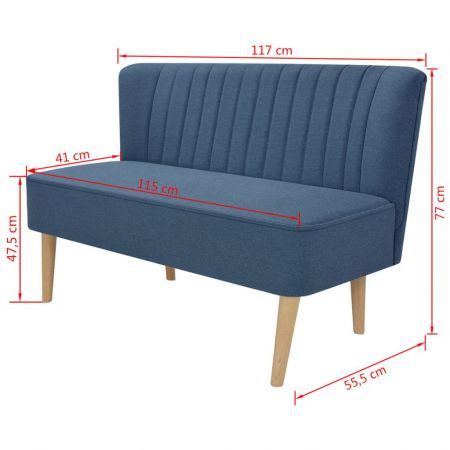 Sofa Fabric 117x55.5x77 cm Blue