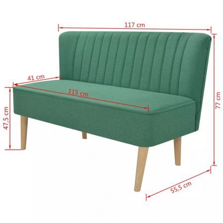 Sofa Fabric 117x55.5x77 cm Green