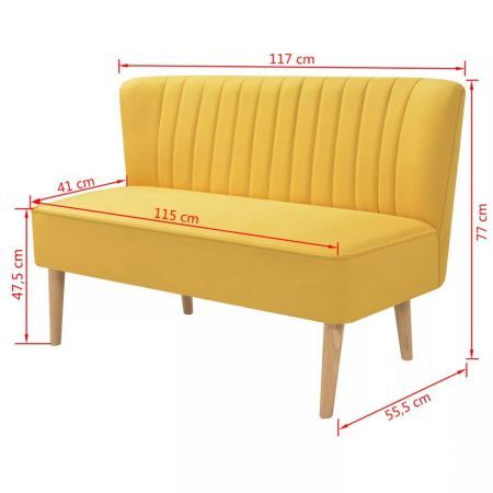 Sofa Fabric 117x55.5x77 cm Yellow