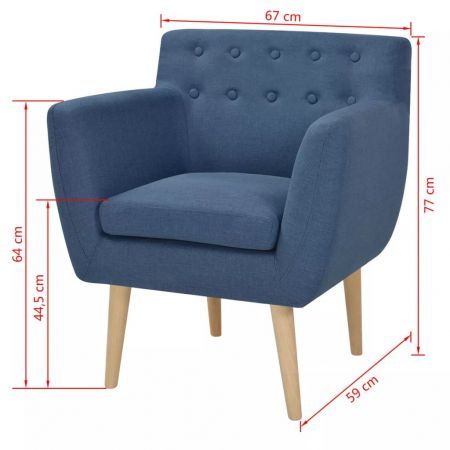 Armchair Fabric 67x59x77 cm Blue