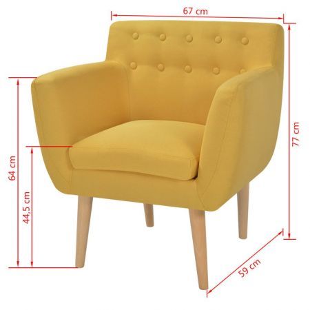 Armchair Fabric 67x59x77 cm Yellow