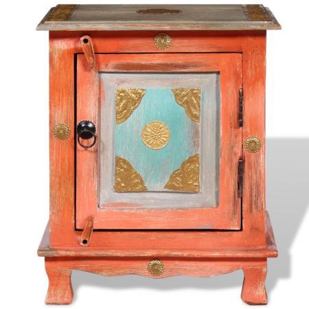 Nightstand Solid Mango Wood Orange