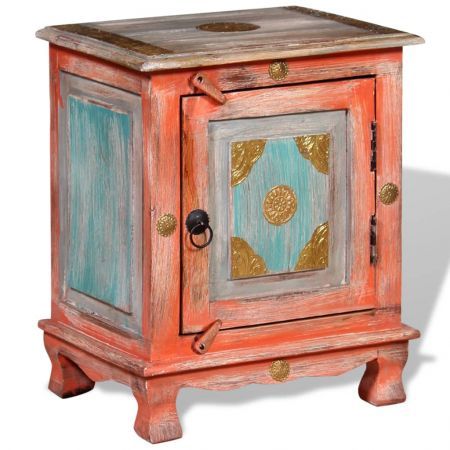 Nightstand Solid Mango Wood Orange