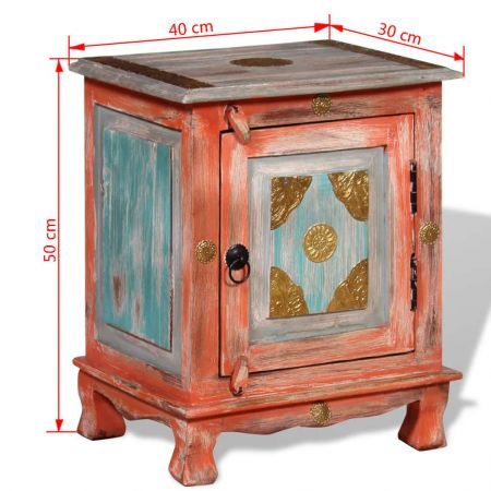 Nightstand Solid Mango Wood Orange