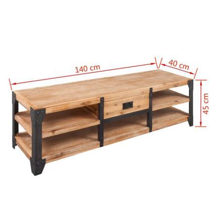 TV Stand Solid Acacia Wood 140x40x45 cm