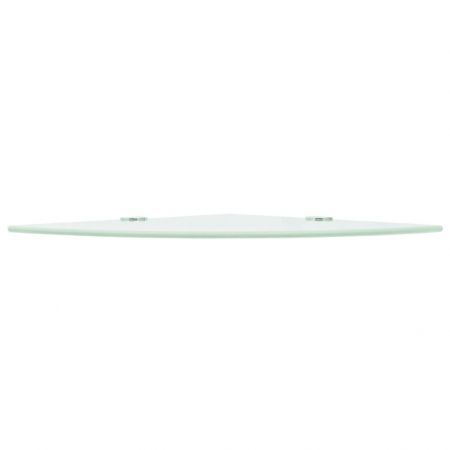 Corner Shelf with Chrome Supports Glass White 25x25 cm