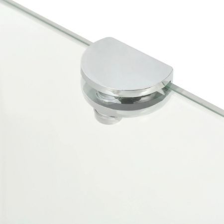 Corner Shelf with Chrome Supports Glass Clear 35x35 cm