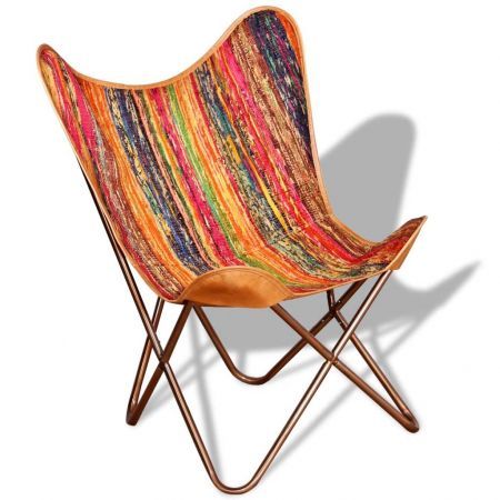 Butterfly Chair Chindi Fabric Multicolour