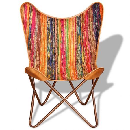 Butterfly Chair Chindi Fabric Multicolour