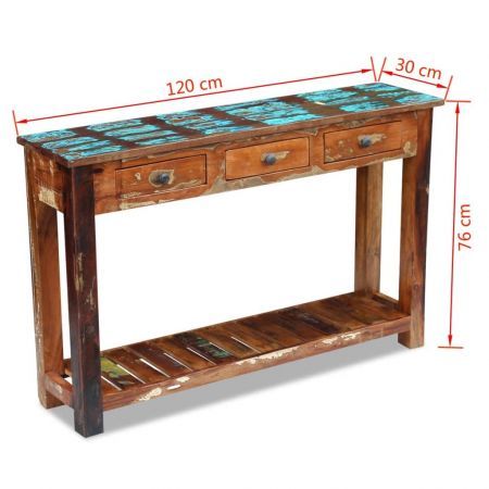 Console Table Solid Reclaimed Wood 120x30x76 cm