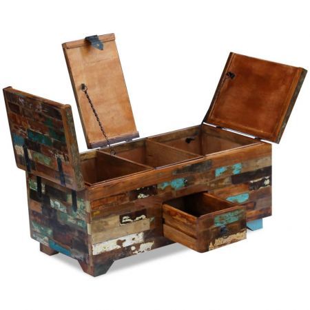 Coffee Table Box Chest Solid Reclaimed Wood 80x40x35 cm