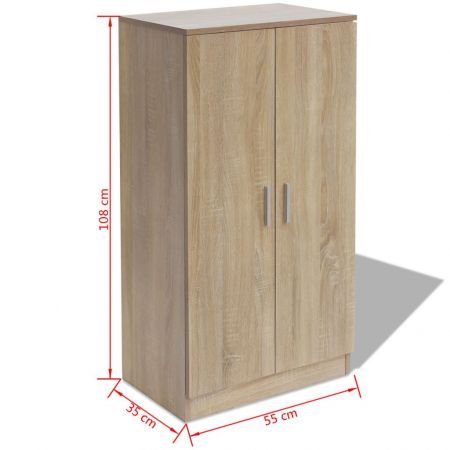 Shoe Cabinet 7 Shelves Oak