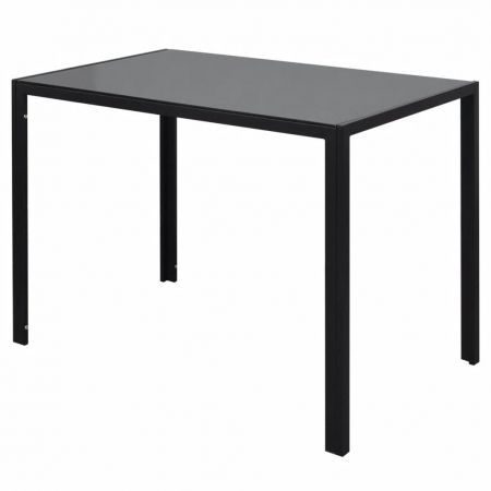 Seven Piece Dining Table Set Black