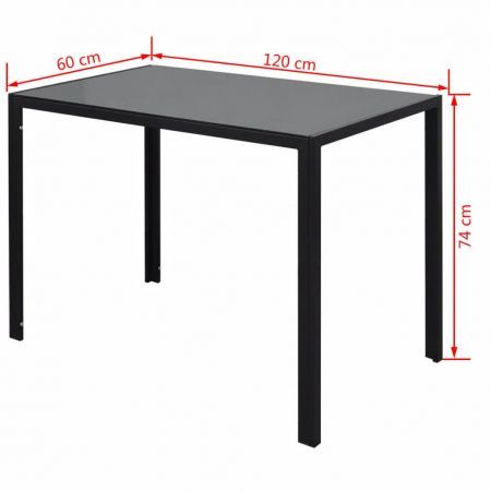 Seven Piece Dining Table Set Black