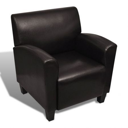 Sofa Chair Artificial Leather Dark Brown