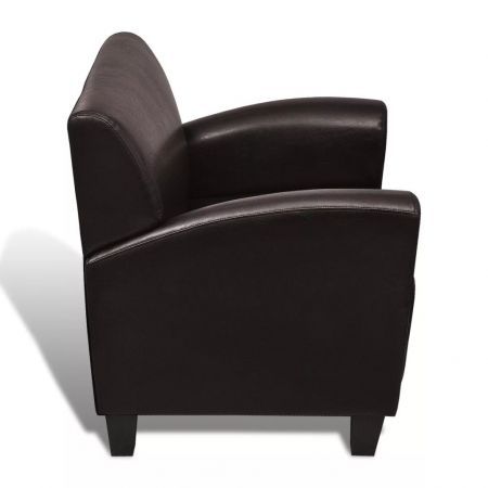 Sofa Chair Artificial Leather Dark Brown