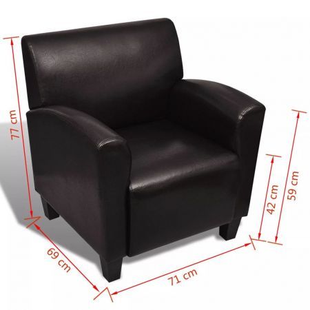 Sofa Chair Artificial Leather Dark Brown