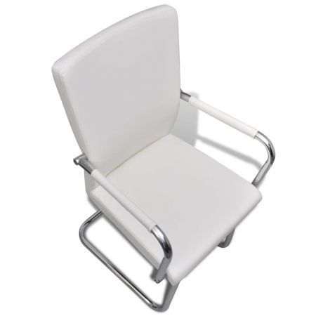 Dining Chairs 2 pcs Artificial Leather White