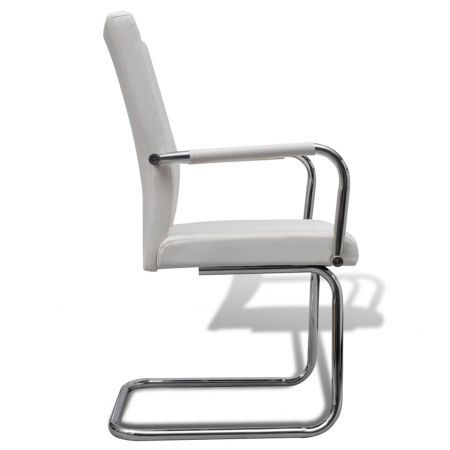 Dining Chairs 2 pcs Artificial Leather White