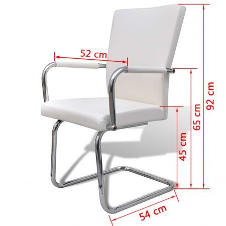 Dining Chairs 2 pcs Artificial Leather White