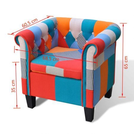 Armchair with Patchwork Design Fabric