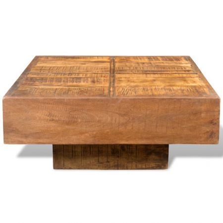 Coffee Table Brown Square Solid Mango Wood