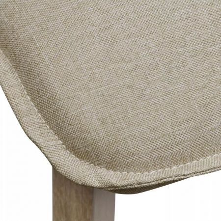 Dining Chairs 4 pcs Beige Fabric and Solid Oak Wood