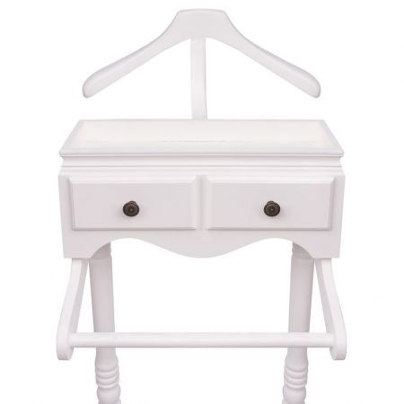 Clothing Rack with Cabinet Wood White