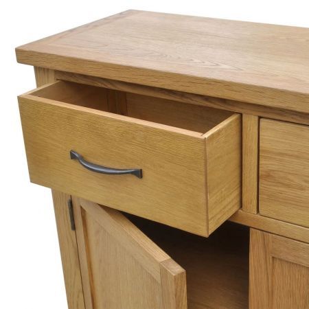 Sideboard 90x33,5x83 cm Solid Oak Wood