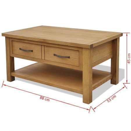 Coffee Table 88x53x45 cm Solid Oak Wood