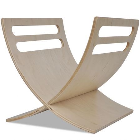 Wooden Magazine Rack Floor Standing Natural