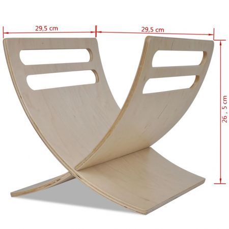 Wooden Magazine Rack Floor Standing Natural