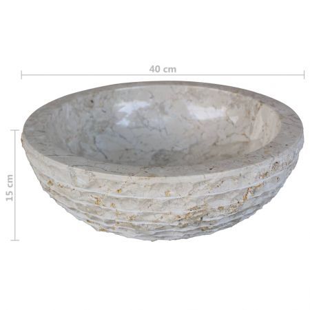 Basin Marble 40 cm Cream