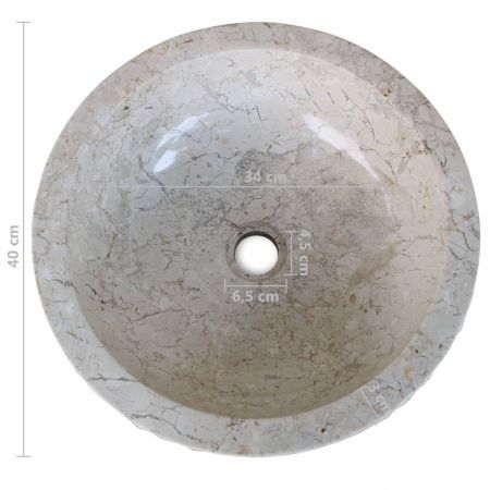 Basin Marble 40 cm Cream